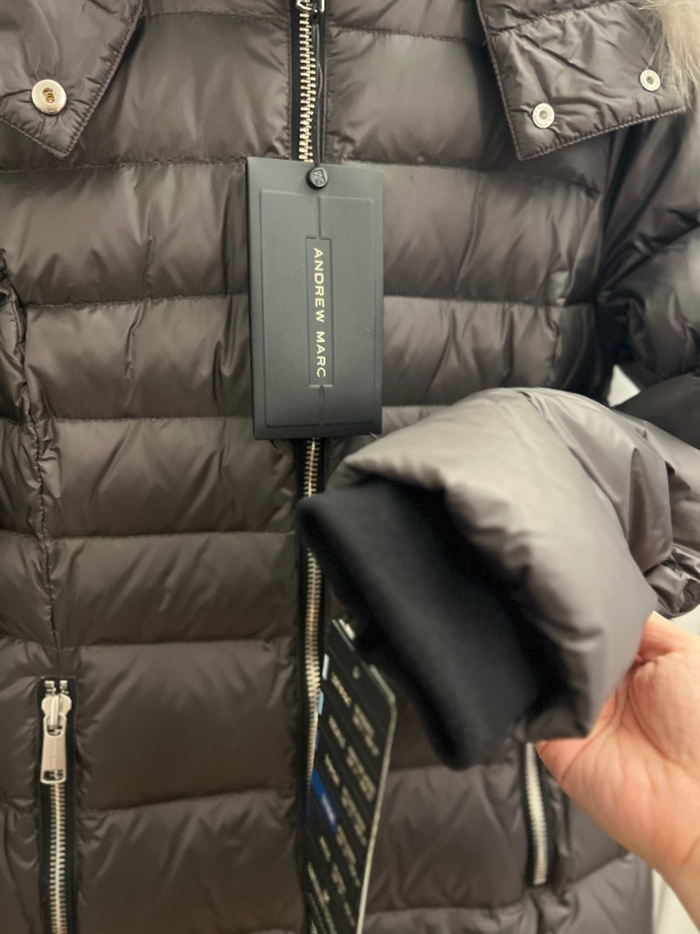 Andrew Marc Down Puffer w Hood NWT - Picture 5 of 11